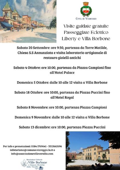 Passeggiate gratuite Eclettico Liberty e Villa Borbone