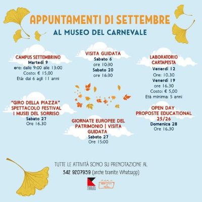 Attività museo carnevale settembre